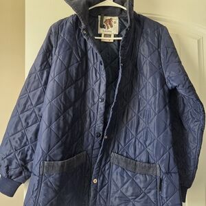 Women's Navy Quilted Bomber Jacket